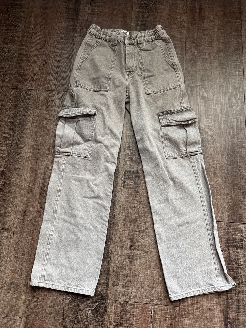 Urban Outfitters Light Gray Cargo Pants with Utility Pockets